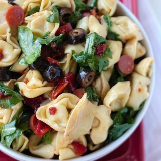 Tuscan Pasta Salad with olives sun dried tomatoes