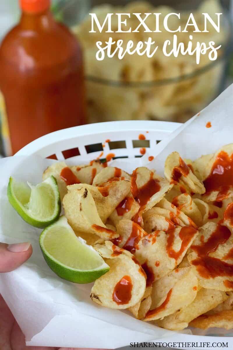 Move over chips and salsa - these Mexican Street Chips with Hot Sauce & Lime are an irresistibly easy snack!