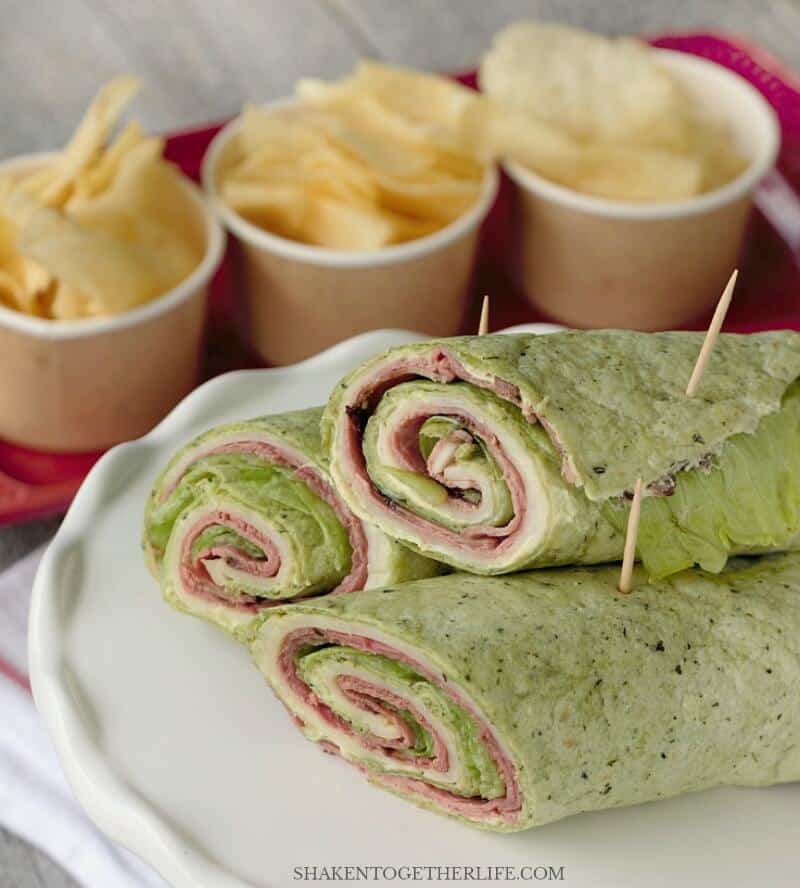 Spicy Roast Beef Wraps on white plate