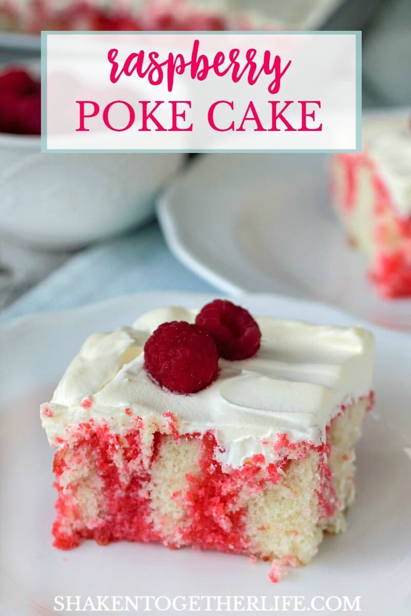 Raspberry Poke Cake is a simple dessert with big raspberry flavor! Raspberry lovers, this sweet treat is for you!