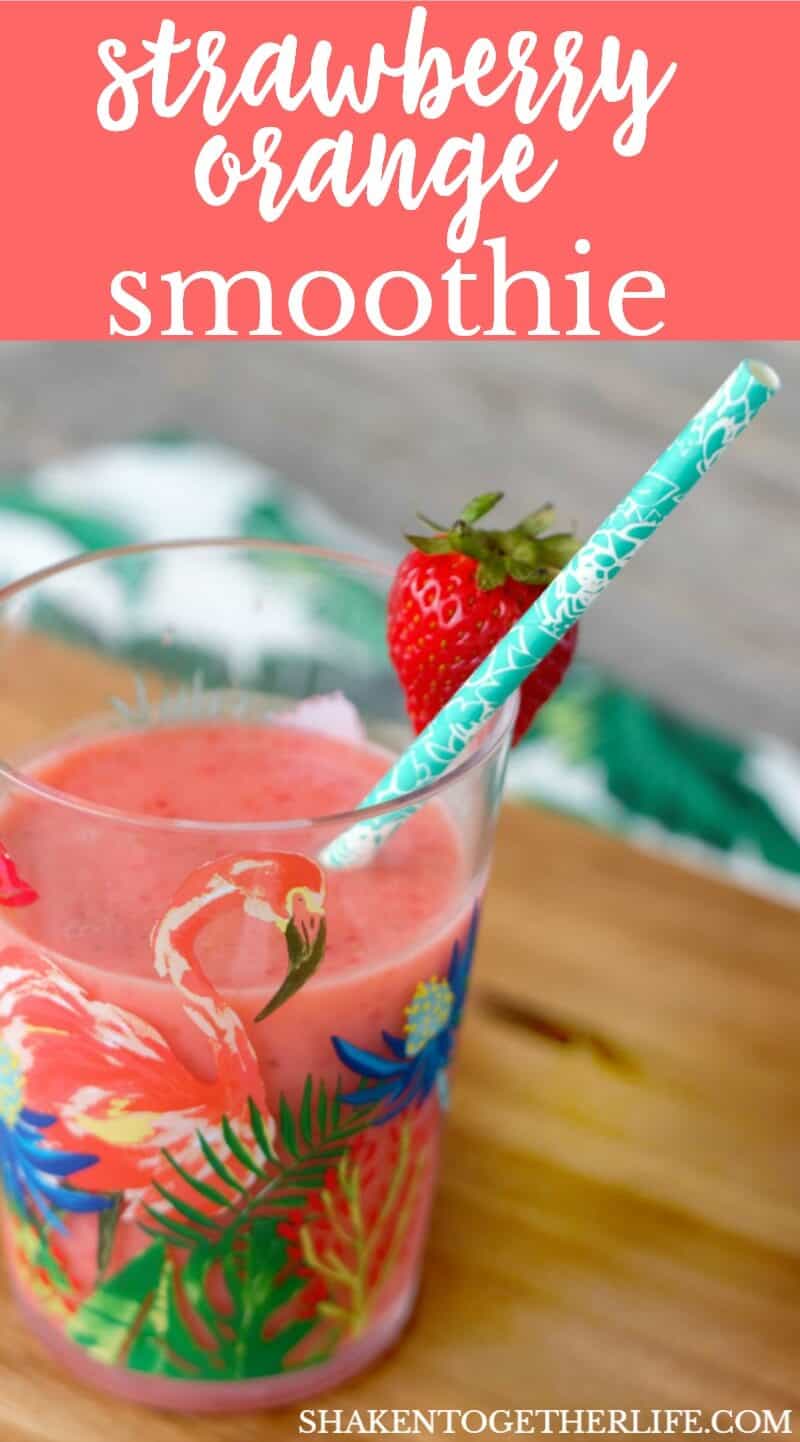 Fruity and refreshing, 2 ingredient Strawberry Orange Smoothies are a delicious snack to sip!