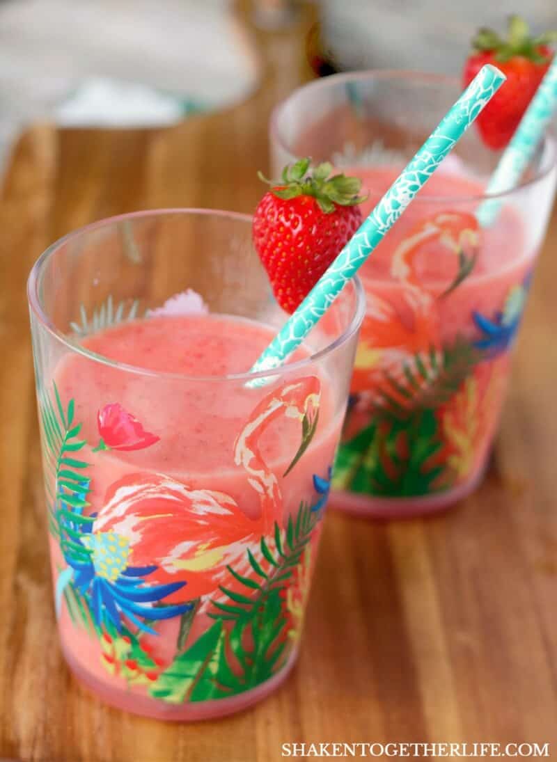 Our family loves the tangy, fruity blend of 2 simple ingredients in these Strawberry Orange Smoothies!