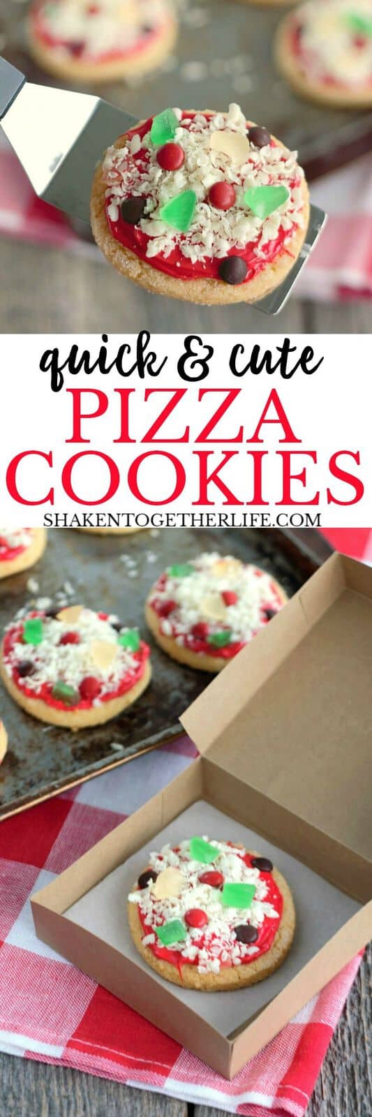 No Bake Sugar Cookie Pizza Cookies - these are the cutest cookies! Love all the sweet toppings loaded on a sugar cookie crust!