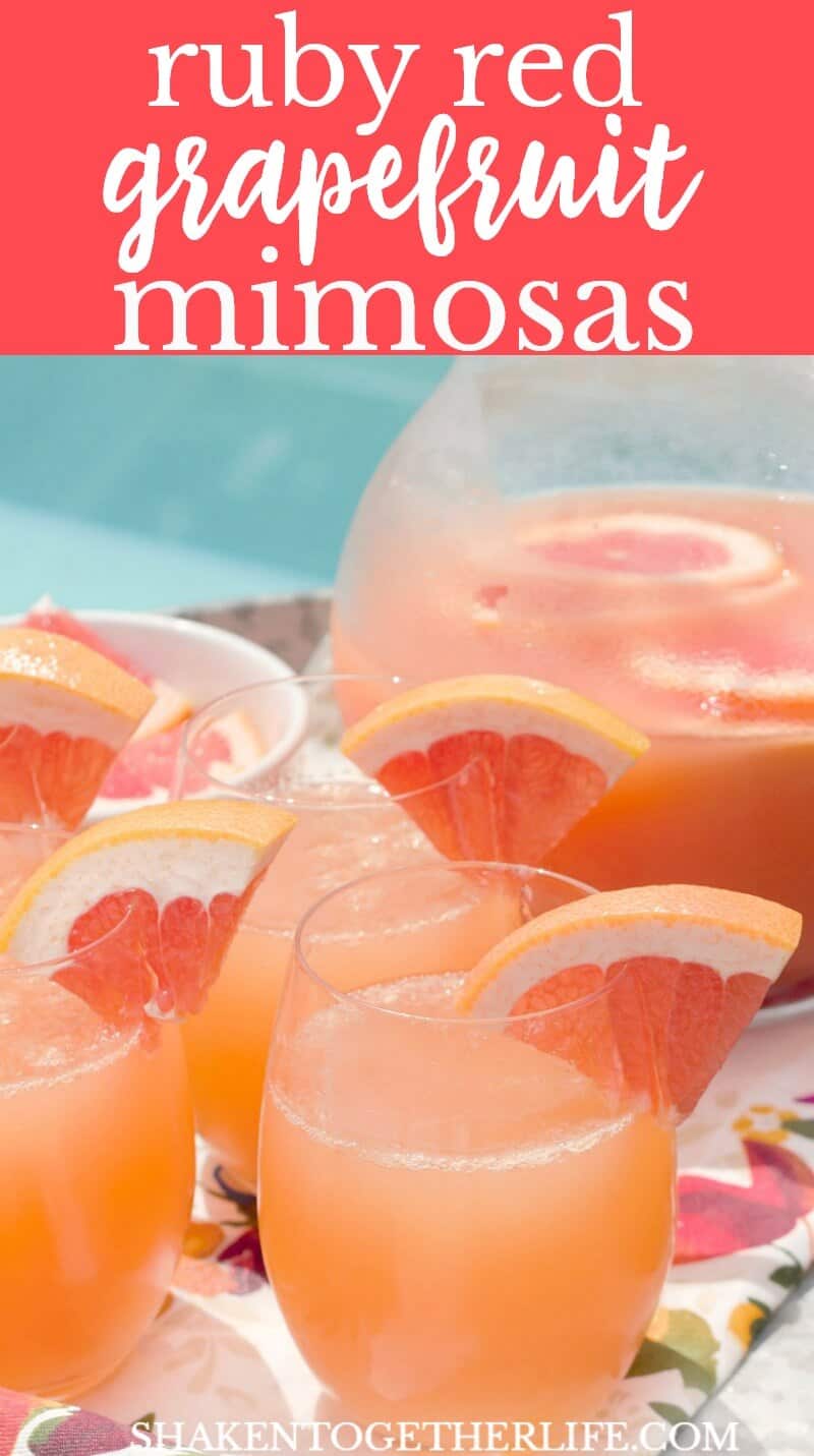 With just 2 ingredients, these Ruby Red Grapefruit Mimosas will be the life of every pool party, girls day and brunch!