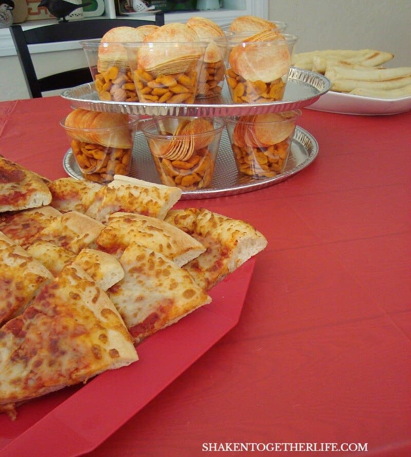 Check out the Best Ideas for a Pizza Party - lunch was pizza, bread sticks and pizza flavored snacks!