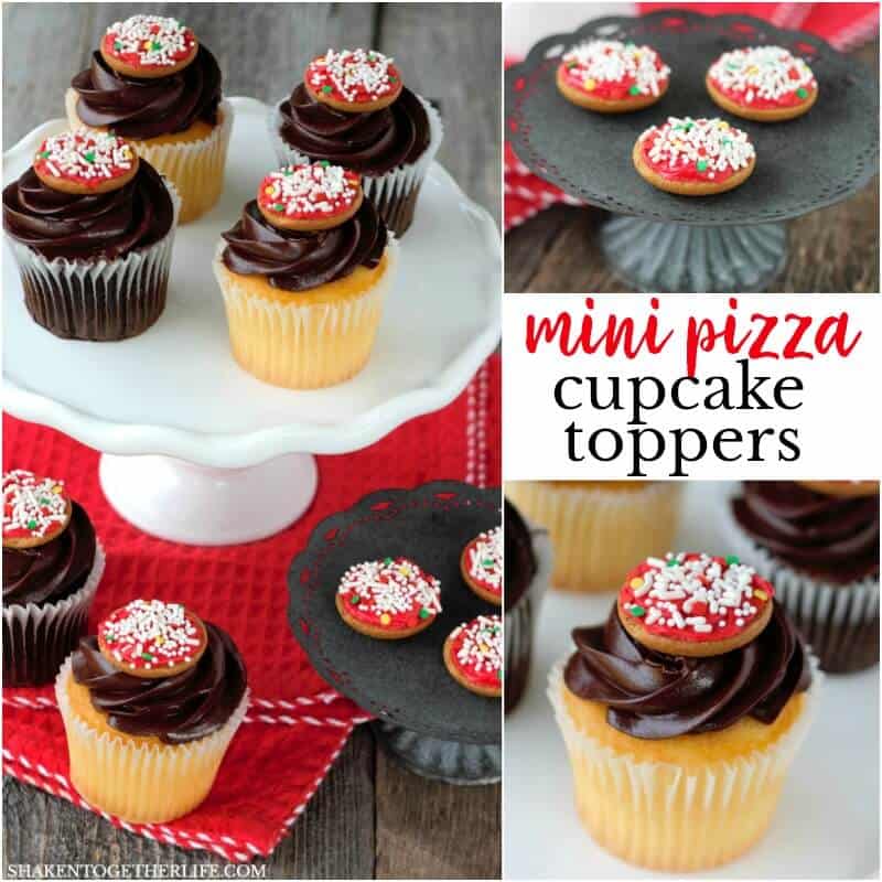 These super cute Mini Pizza Cupcake Toppers take just minutes and are the perfect way to dress up store bought cupcakes for a pizza party!