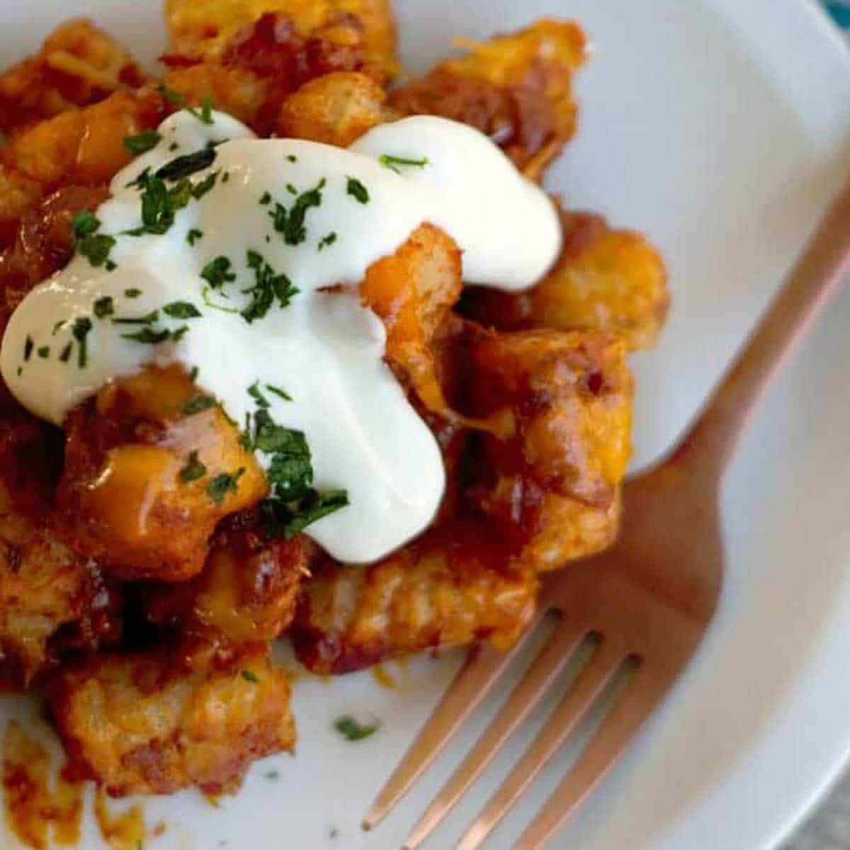 Sheet Pan Chili Cheese Tater Tots Shaken Together