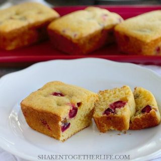 Mini Cranberry Cornbread Loaves are studded with tart cranberries and a touch of vanilla. This simple holiday side dish with steal the show at any holiday meal!