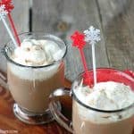 Warm and comforting, Creamy Eggnog Hot Chocolate blends two holiday favorites into one decadent, rich holiday drink!