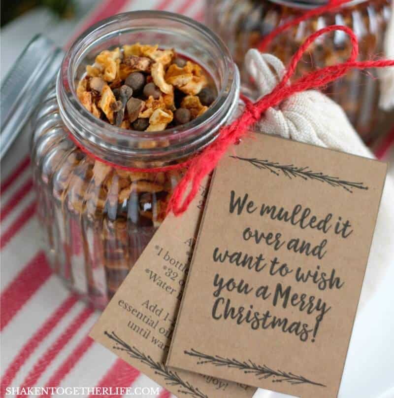 Easy and affordable, you can make an Essential Oils Mulling Spices Gift for everyone on your list. Grab the printable tags for this handmade holiday gift, too!