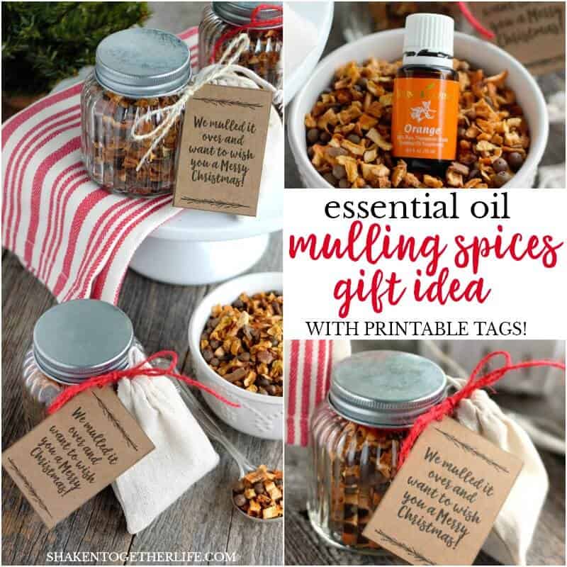 Handmade holiday gifts are thoughtful and unique- like an Essential Oils Mulling Spices Gift! Complete with a reusable tea bag and a bottle of orange essential oil, these handmade holiday gifts are easy and affordable!