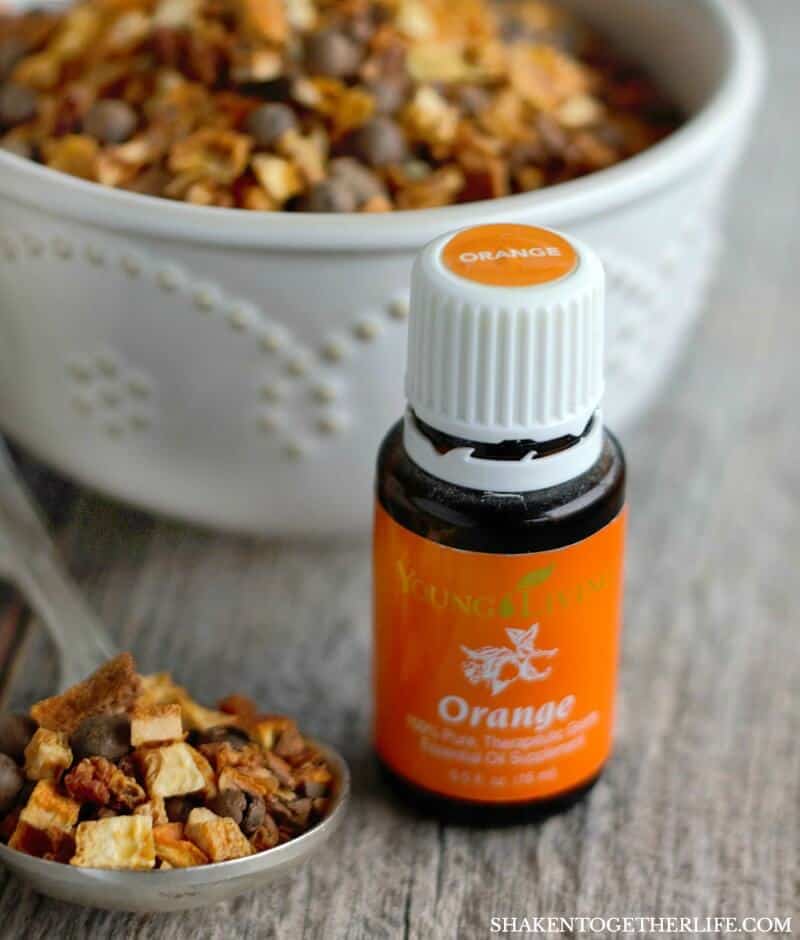 Orange essential oil is the perfect partner for warm spicy mulling spices in this easy Essential Oils Mulling Spices Gift! What a unique handmade holiday gift idea!
