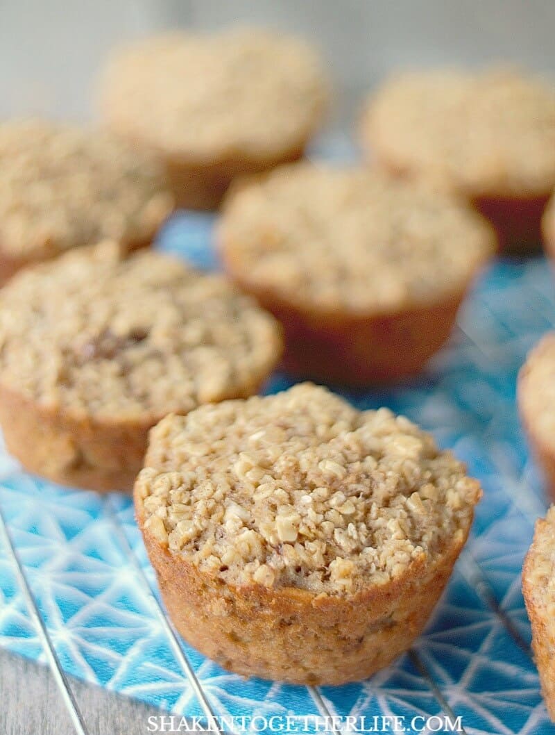 Banana Bread Baked Oatmeal Cups are portable, freezer friendly and a healthy breakfast idea!