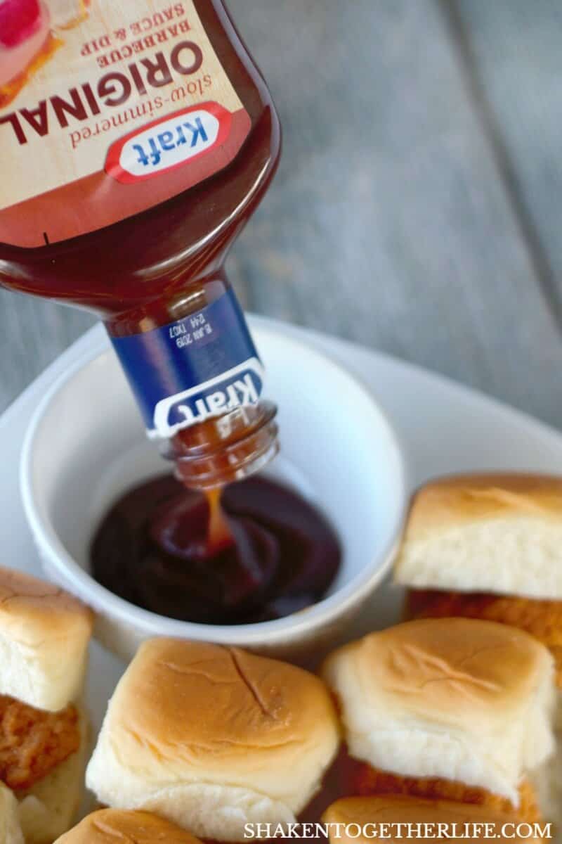 How to Host Girls Game Night - these Mini BBQ Chicken Sliders are a hand held hit!