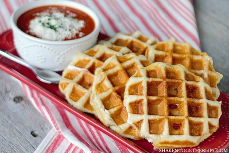 Pizza Stuffed Waffles Using Biscuits