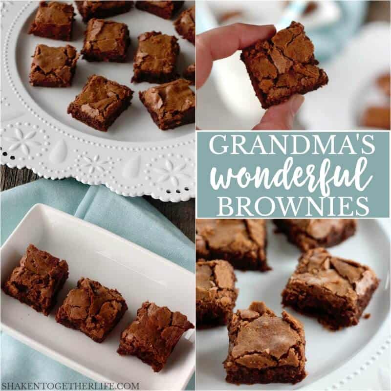 My Grandma's Wonderful Brownies are the BEST brownies from scratch! The brownie batter is full of melted chocolate and they bake up with a soft center and a crispy crackly top!