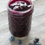 Homemade 10 Minute Vanilla Blueberry Sauce is a bright, berry topping that is perfect for pound cake, ice cream and yogurt. This homemade blueberry sauce can be used as a fruit filling for cakes, a swirl for pancakes or an add in for delicious blueberry cheesecake!