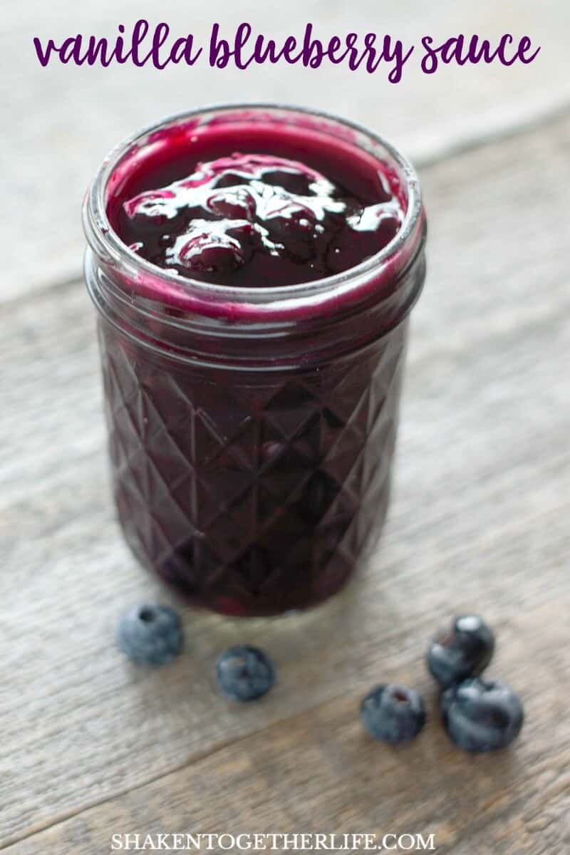 Homemade 10 Minute Vanilla Blueberry Sauce is a bright, berry topping that is perfect for pound cake, ice cream and yogurt. This homemade blueberry sauce can be used as a fruit filling for cakes, a swirl for pancakes or an add in for delicious blueberry cheesecake!