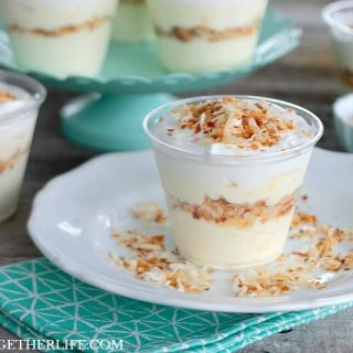 With just 4 ingredients and layers of coconut flavor, these no bake Coconut Cream Pudding Parfaits make dessert a no brainer!