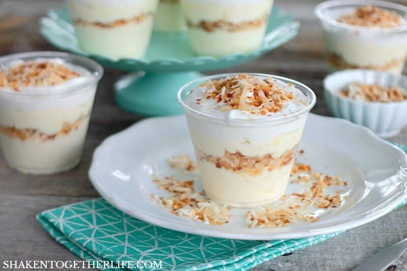 With just 4 ingredients and layers of coconut flavor, these no bake Coconut Cream Pudding Parfaits make dessert a no brainer!
