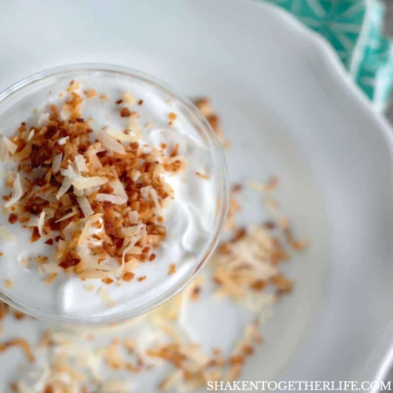 Toasted coconut is the final layer of these quick, no bake Coconut Cream Pudding Parfaits. Coconut lovers will swoon over these pretty layered pudding cups!