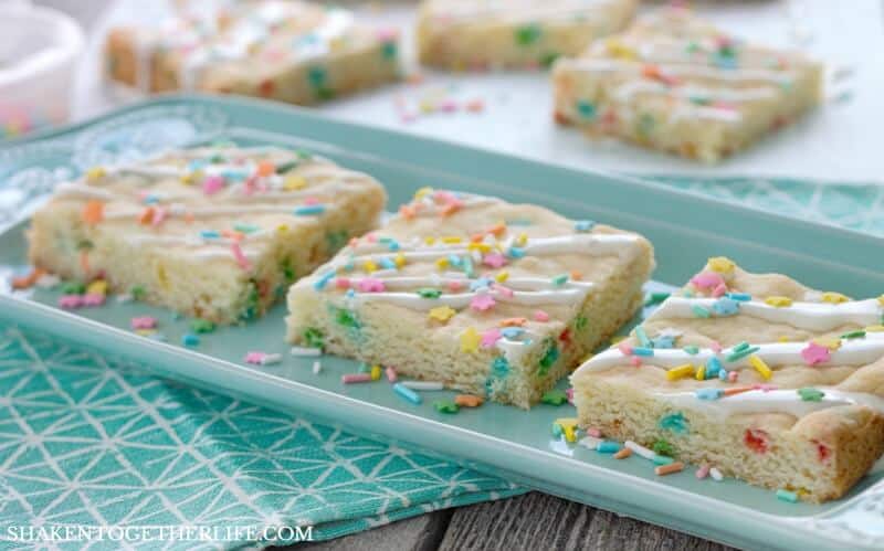 Desserts don't get any easier (or more festive!) than our Funfetti Cookie Bars from a Cake Mix! This festive treat is a quick and easy dessert for any occasion!