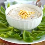 Creamy Chipotle Ranch Dip is a sour cream based dip filled with ranch, a kick of chipotle and surprising pop from sweet corn. Lighten up your dipping with fresh, crispy bell pepper chips, too!