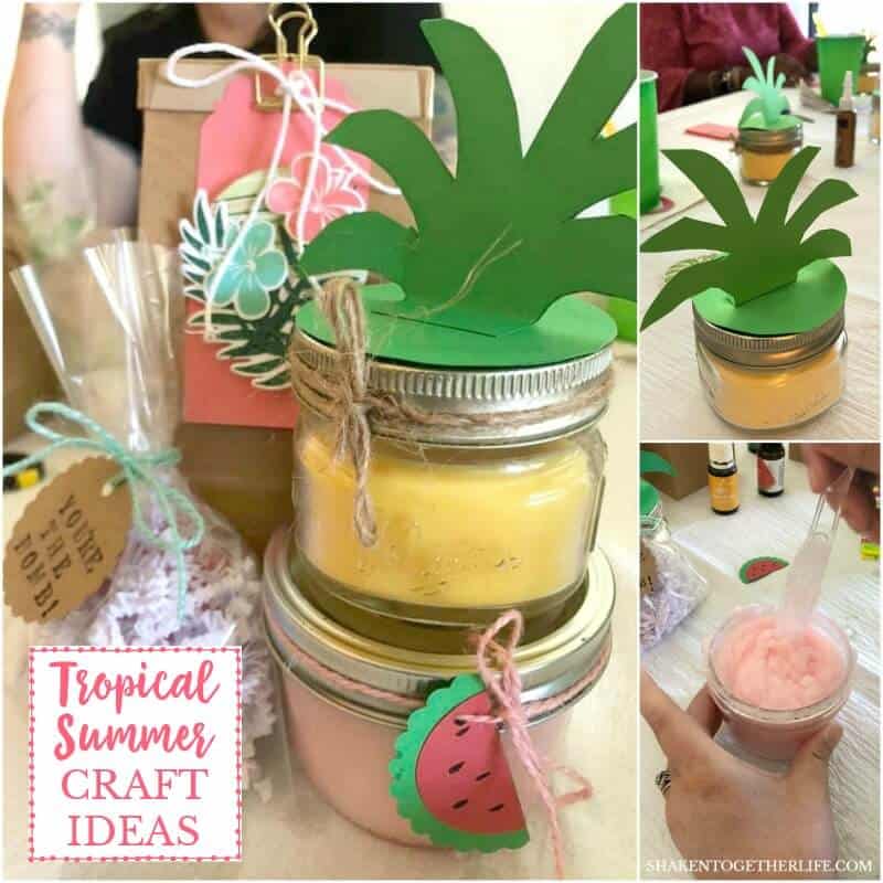 Tropical Summer Craft Party - lots of ideas for tropical themed food, Summer decor and fun tropical craft ideas!