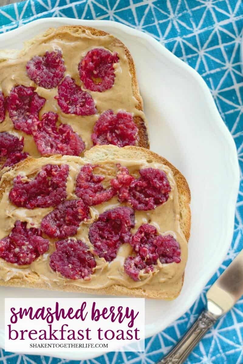 Smashed Berry Breakfast Toast on white plate