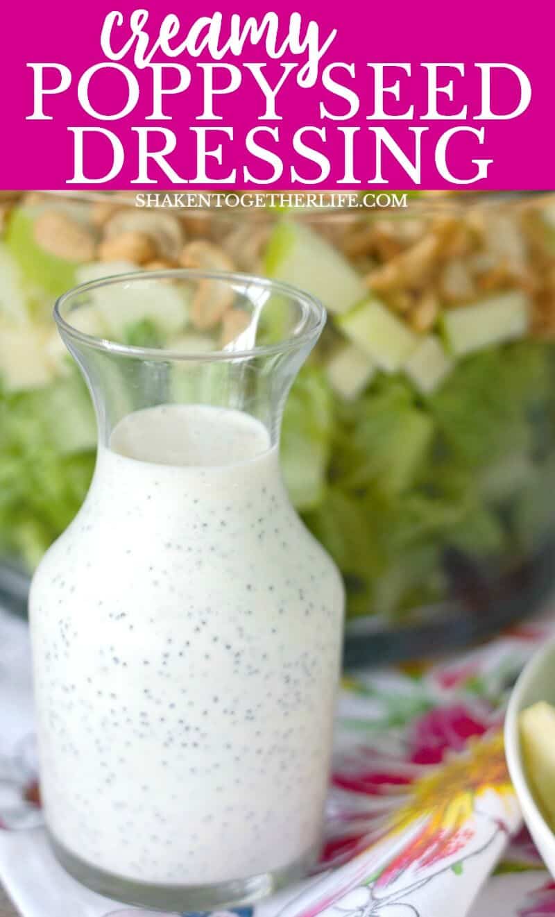 With just 6 simple ingredients, this homemade Creamy Poppy Seed Dressing is sweet, tangy and delicious on this fresh, unique salad!