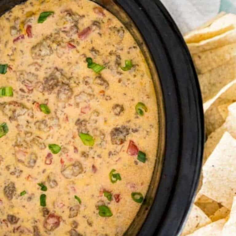 Crock Pot Queso with Beef & Sausage