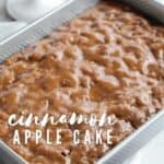 cinnamon apple cake with crackle glaze