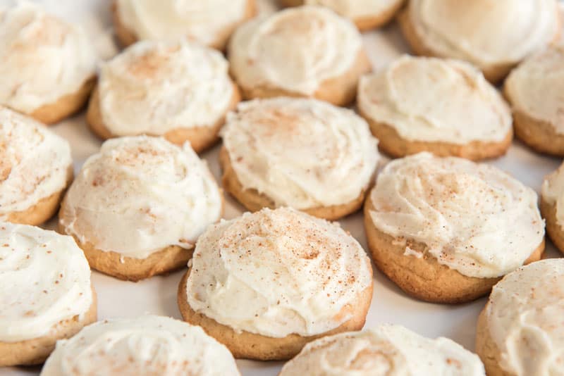 eggnog cookies on white plate