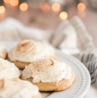 the best eggnog cookies on white plate