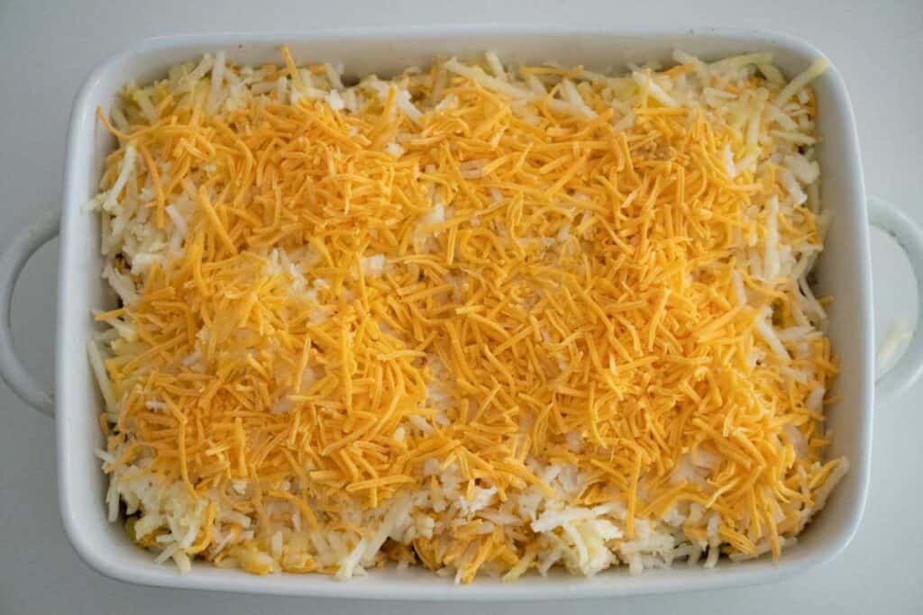 casserole topped with cheese