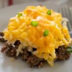 hash brown casserole on plate