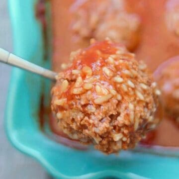 porcupine meatball on spoon