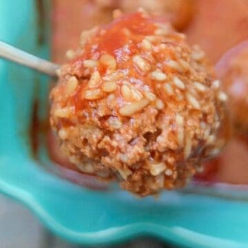 porcupine meatball on spoon