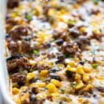 casserole dish with Mexican casserole