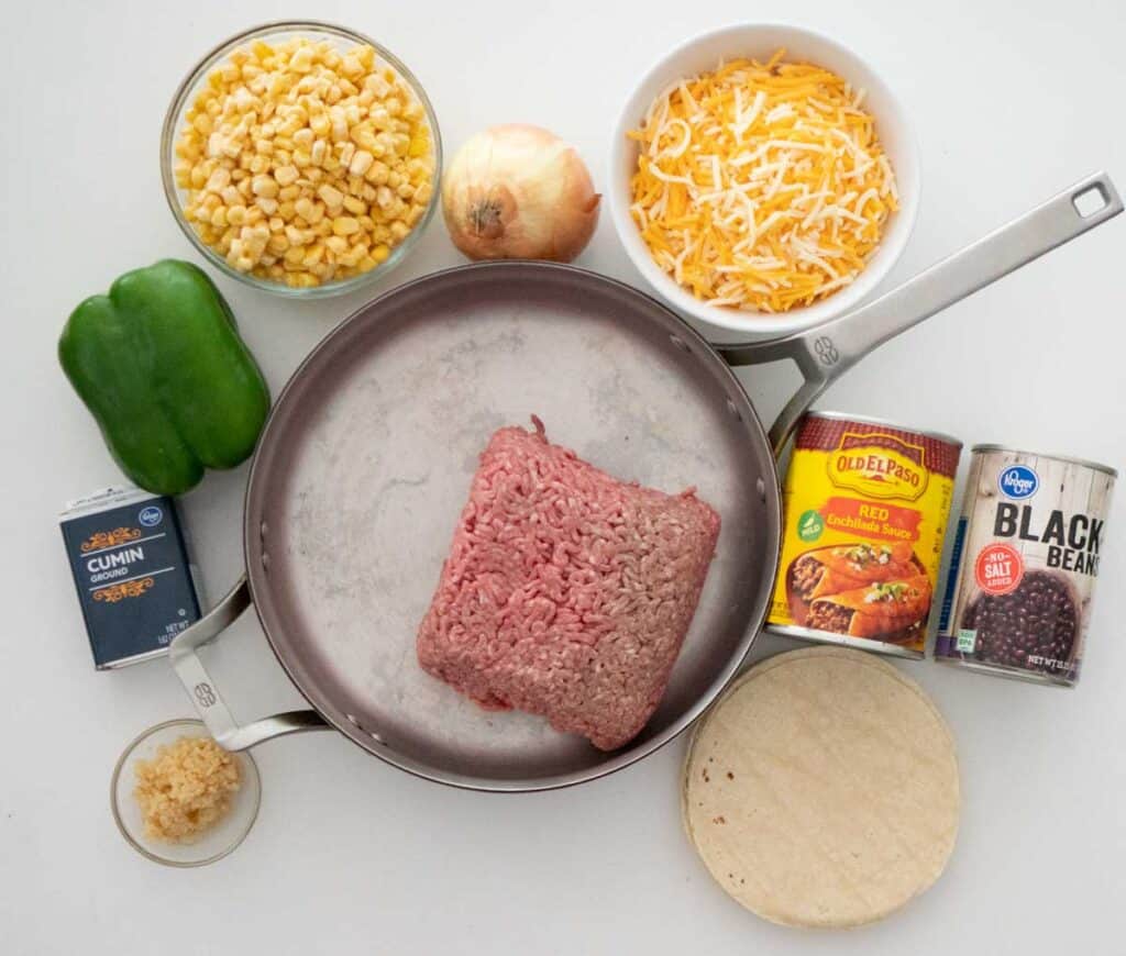 ingredients for Mexican casserole
