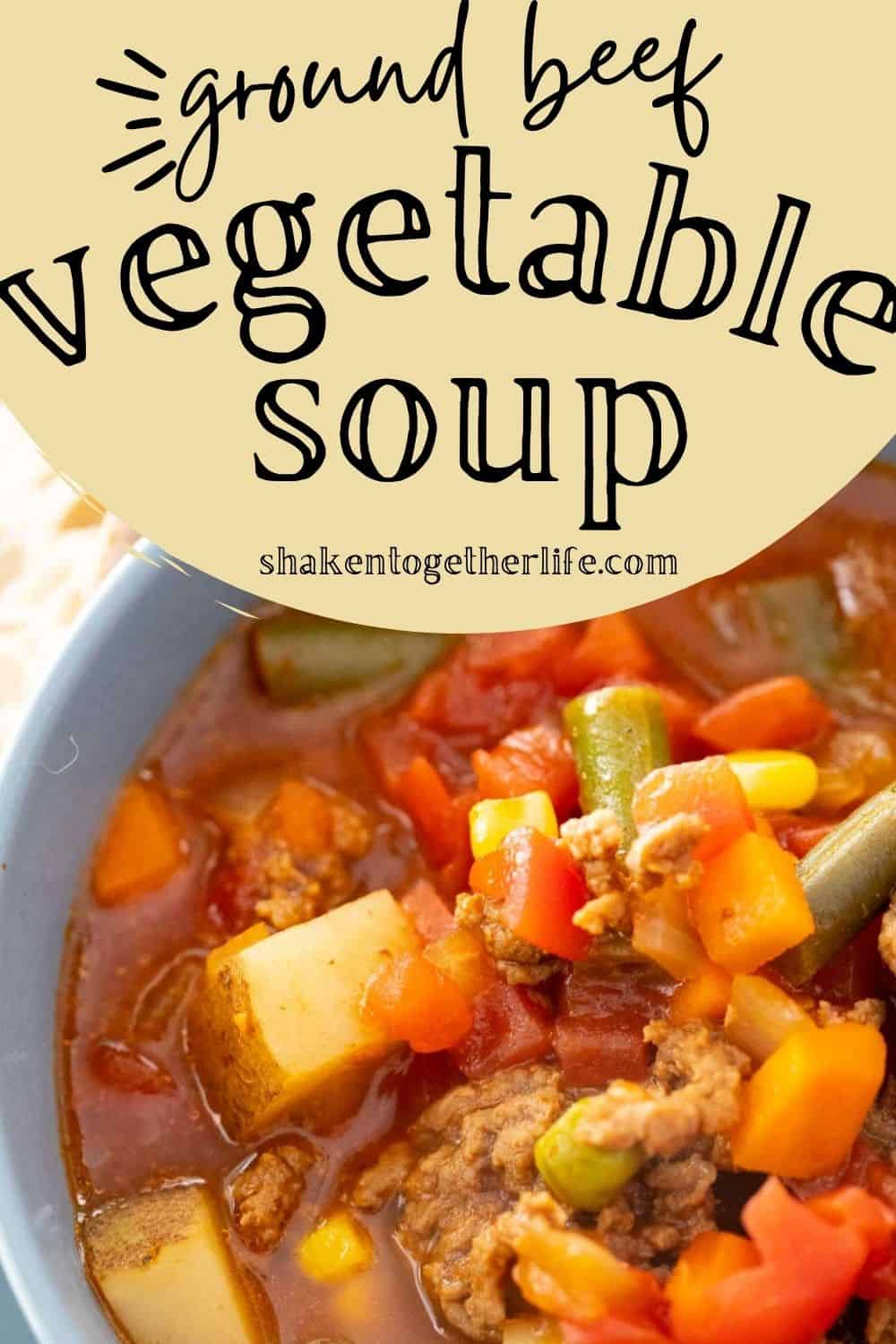 Ground Beef Vegetable Soup Shaken Together