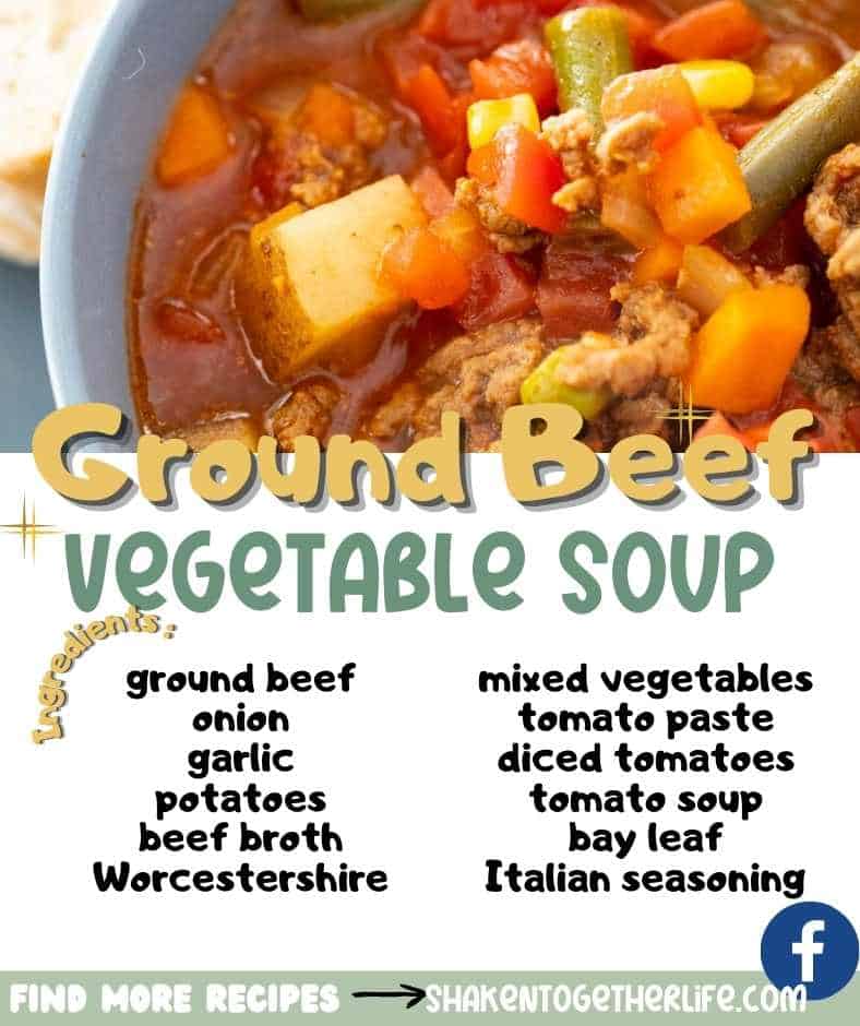 Ground Beef Vegetable Soup [www.shakentogetherlife.com]