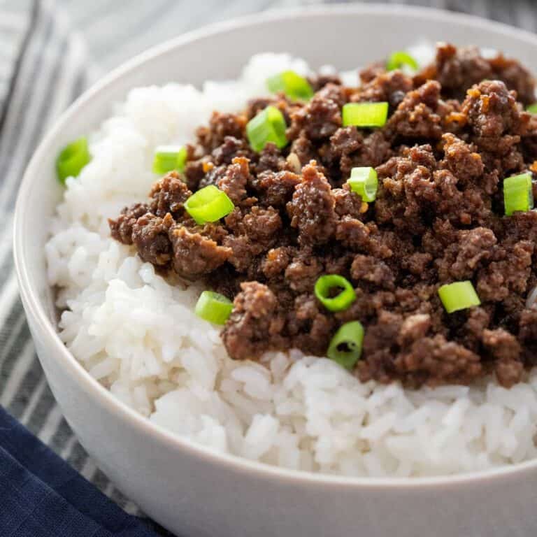 Korean Ground Beef & Rice Bowl