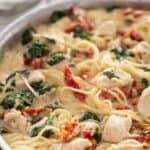 pan with Tuscan chicken pasta