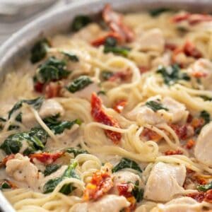 pan with Tuscan chicken pasta