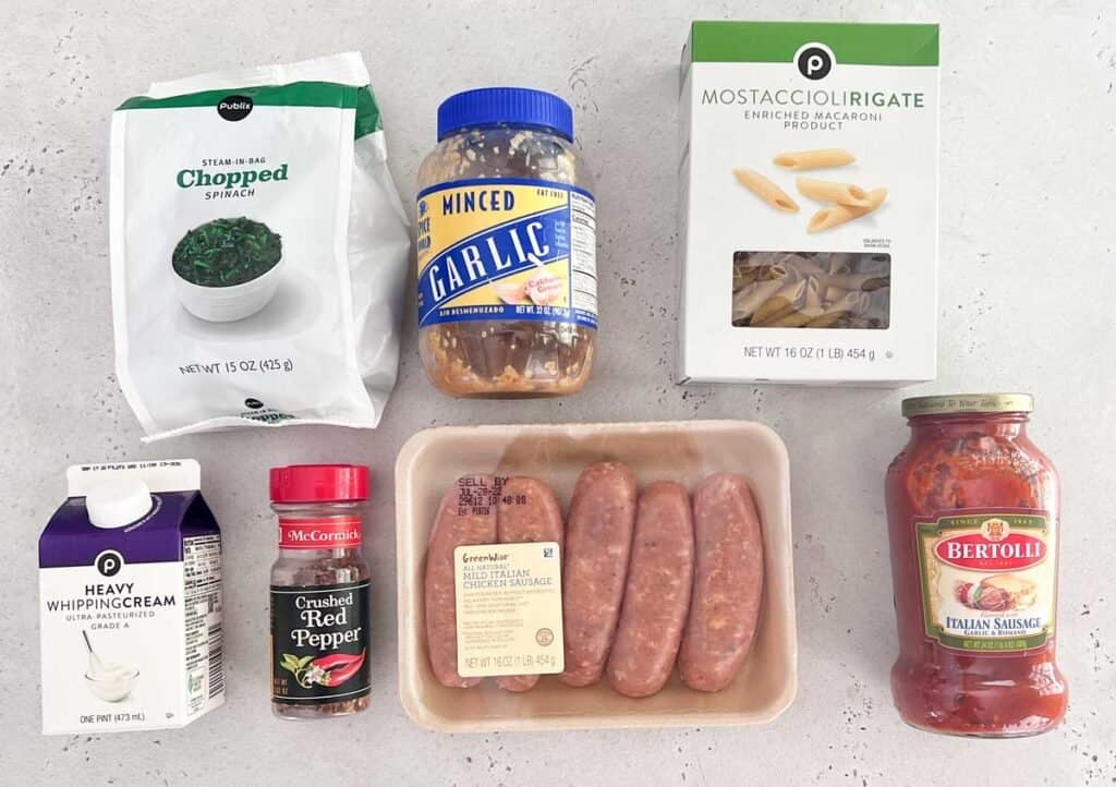 chicken sausage pasta ingredients