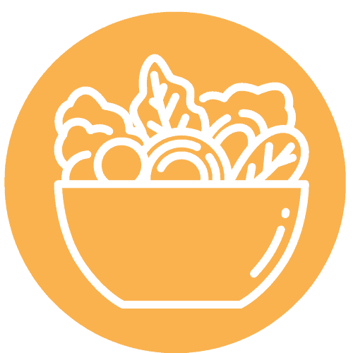 light green circle with salad icon