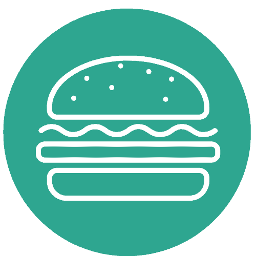 green circle with hamburger icon