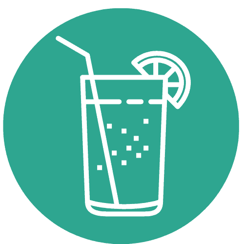 green circle with drink icon