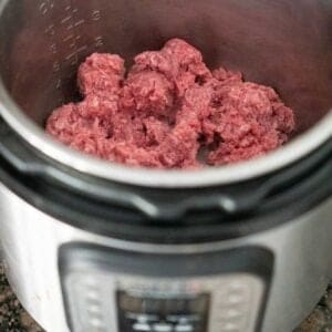 raw ground beef in the instant pot
